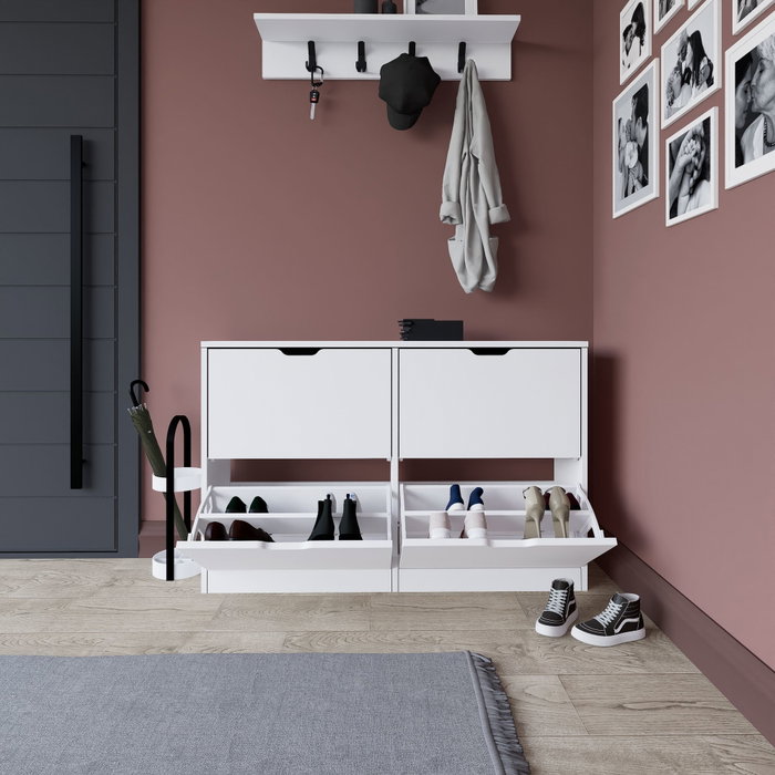 Hanah Home Zapatero 1600-50 Blanco Mate 120.5x79.2x30 cm